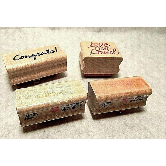 Rubber Stampede It's a Girl Announcement Stamps Collection Lot of 4 - Picture 2 of 4